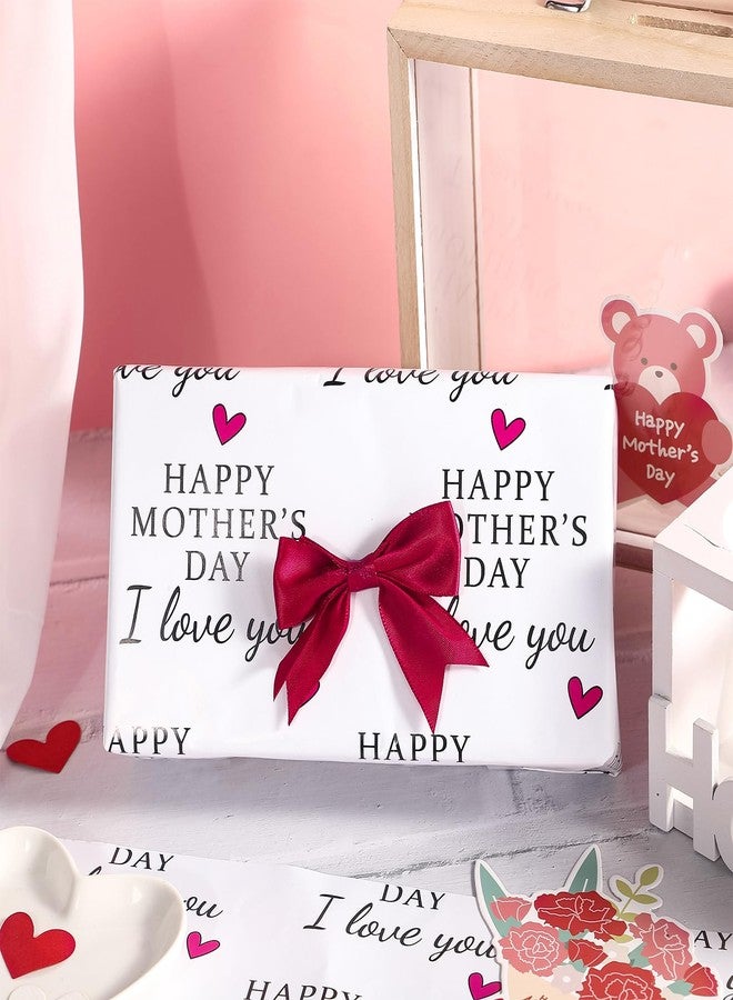 WRAPAHOLIC Mother's Day Wrapping Paper Sheet - 6 Sheets Happy Mother's Day I Love You Design Folded Flat for Party, Celebration - 19.7 Inch X 27.5 Inch Per Sheet - Image 5